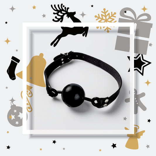 Simple Pleasure knebel silikonowy do ust z kulką czarny