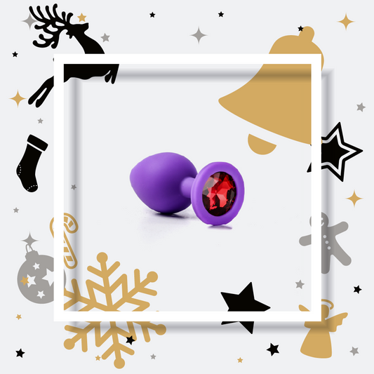 Simple Pleasure korek analny silikonowy fioletowy rozmiar m kryształ czerwony